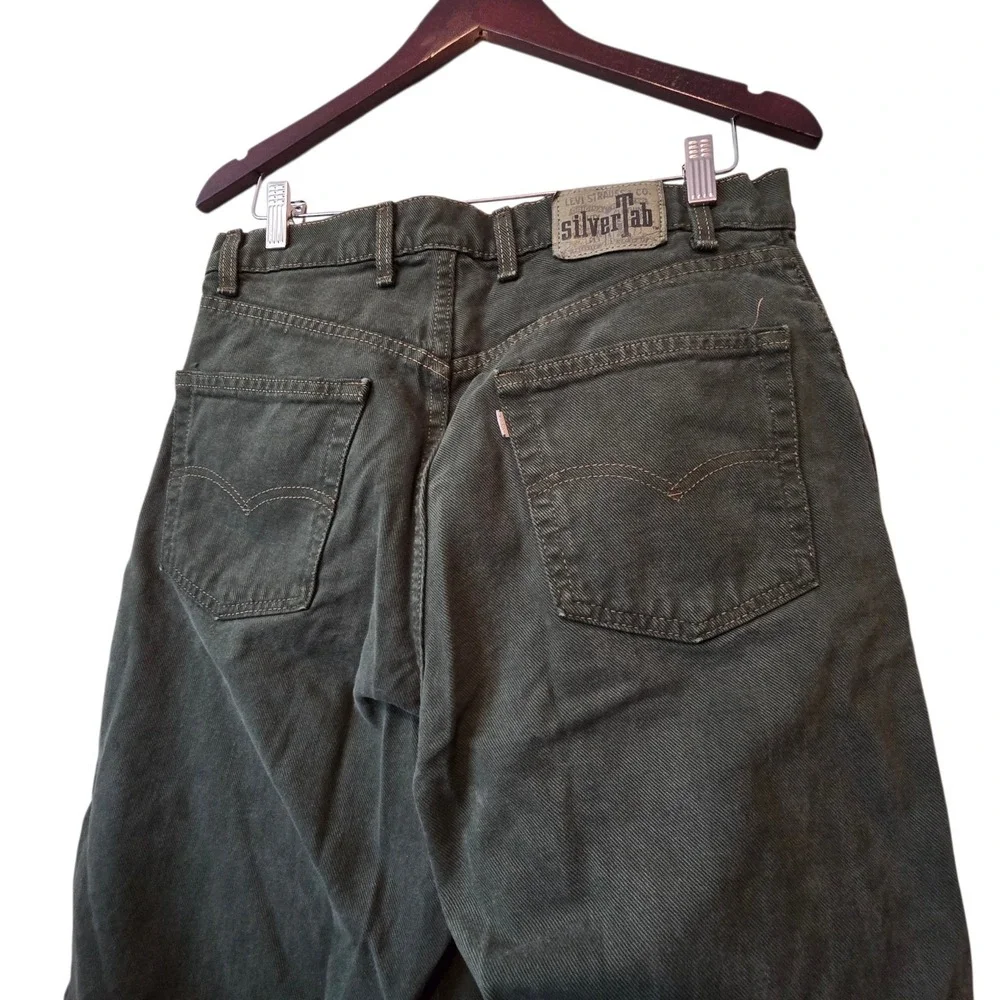 Vintage 1993 Levis Silver Tab Jeans Mens 34x32 Green Baggy USA Grunge Skater EUC